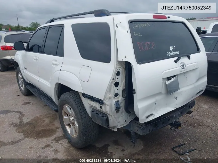 JTEZU14R750052349 2005 Toyota 4Runner Sr5 V6