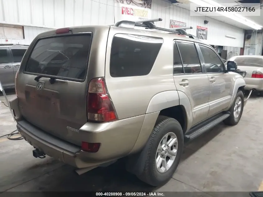 JTEZU14R458027166 2005 Toyota 4Runner Sr5 V6