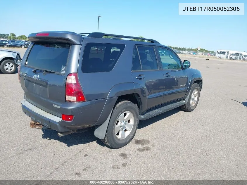 2005 Toyota 4Runner Limited V8 VIN: JTEBT17R050052306 Lot: 40296886