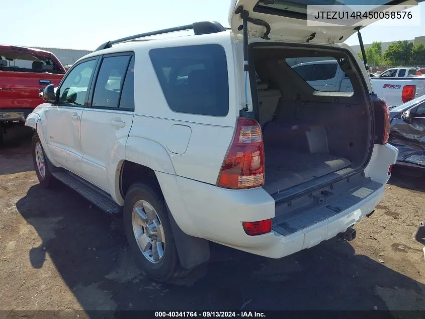 2005 Toyota 4Runner Sr5 V6 VIN: JTEZU14R450058576 Lot: 40341764