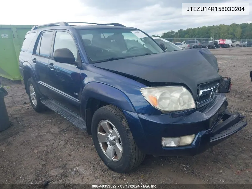 2005 Toyota 4Runner Sr5 V6 VIN: JTEZU14R158030204 Lot: 40359027