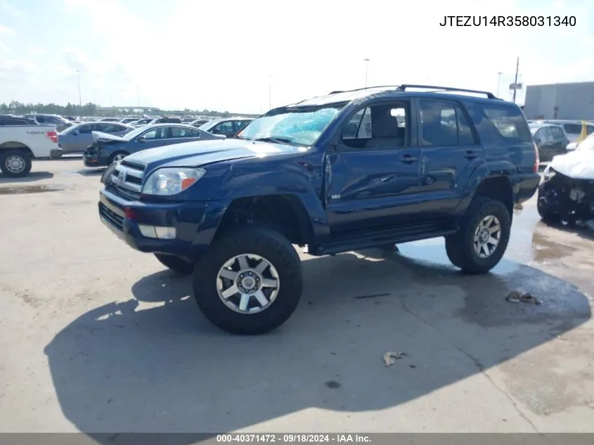 2005 Toyota 4Runner Sr5/Sport VIN: JTEZU14R358031340 Lot: 40371472