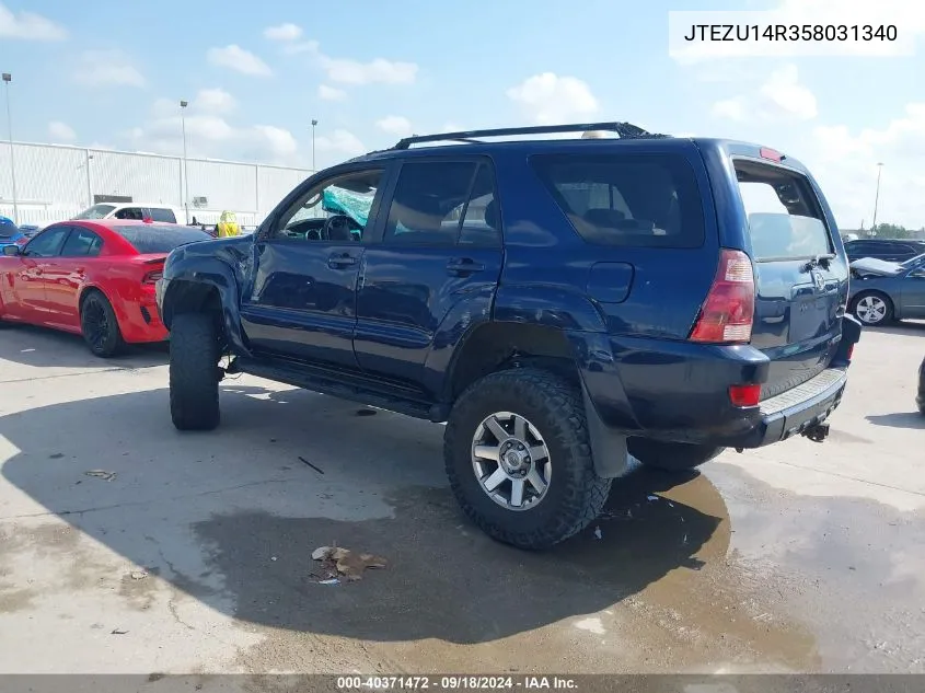 2005 Toyota 4Runner Sr5/Sport VIN: JTEZU14R358031340 Lot: 40371472