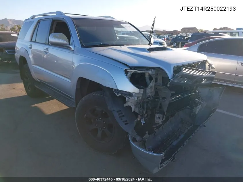 JTEZT14R250022193 2005 Toyota 4Runner Sr5 Sport V8