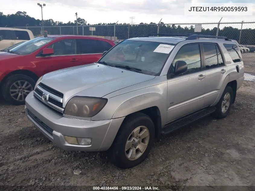 2005 Toyota 4Runner Sr5 V6 VIN: JTEZU14R950059593 Lot: 40384456