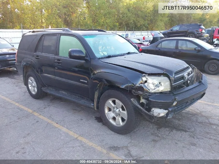 2005 Toyota 4Runner Limited VIN: JTEBT17R950046570 Lot: 40435732