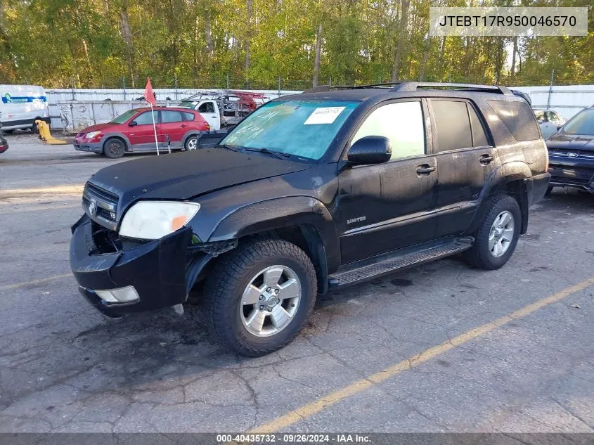 2005 Toyota 4Runner Limited VIN: JTEBT17R950046570 Lot: 40435732