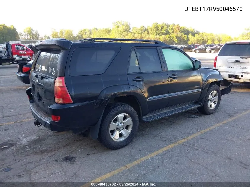 2005 Toyota 4Runner Limited VIN: JTEBT17R950046570 Lot: 40435732