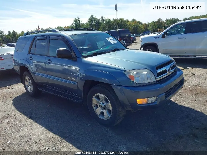 2005 Toyota 4Runner Sr5 V6 VIN: JTEBU14R658045492 Lot: 40446414