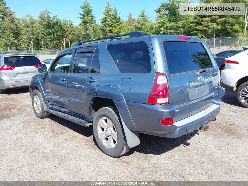 2005 Toyota 4Runner Sr5 V6 VIN: JTEBU14R658045492 Lot: 40446414