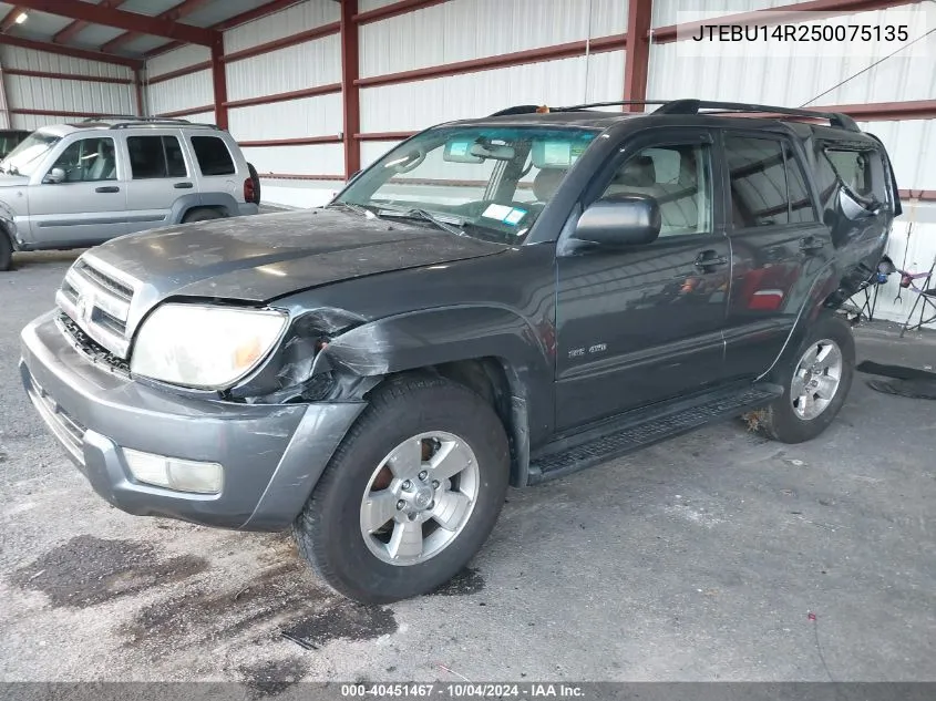 2005 Toyota 4Runner Sr5 V6 VIN: JTEBU14R250075135 Lot: 40451467