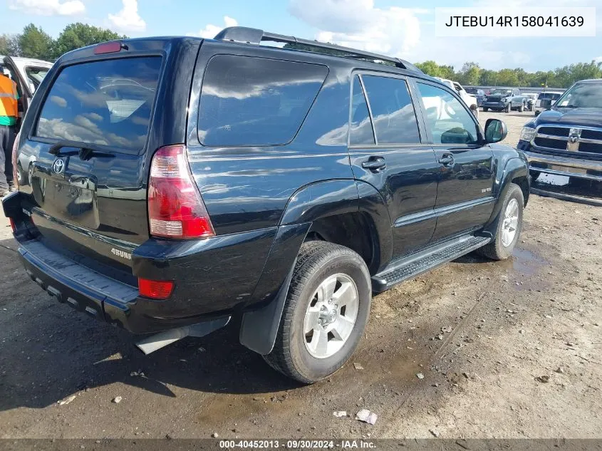 2005 Toyota 4Runner Sr5 V6 VIN: JTEBU14R158041639 Lot: 40452013