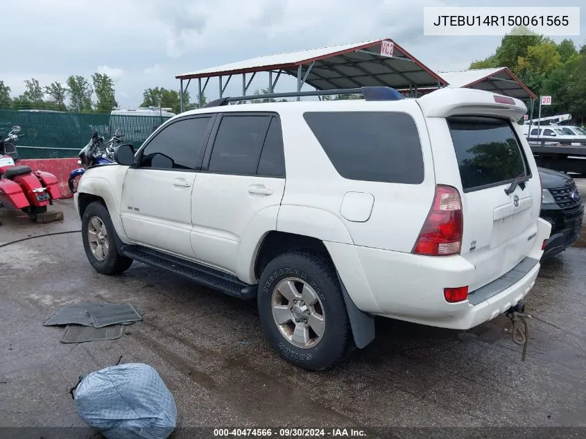 2005 Toyota 4Runner Sr5 V6 VIN: JTEBU14R150061565 Lot: 40474566