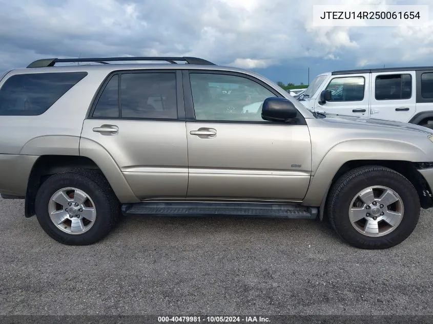 2005 Toyota 4Runner Sr5/Sport VIN: JTEZU14R250061654 Lot: 40479981