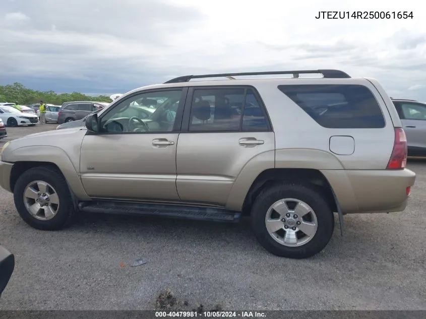 2005 Toyota 4Runner Sr5/Sport VIN: JTEZU14R250061654 Lot: 40479981