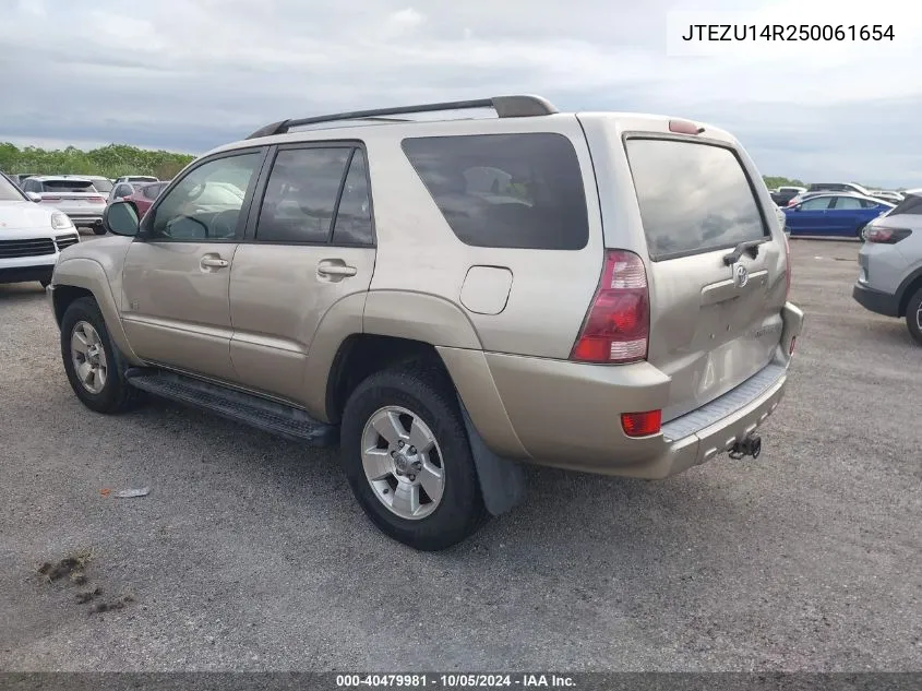 2005 Toyota 4Runner Sr5/Sport VIN: JTEZU14R250061654 Lot: 40479981