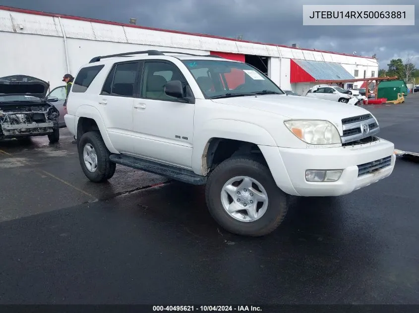 2005 Toyota 4Runner Sr5 V6 VIN: JTEBU14RX50063881 Lot: 40495621