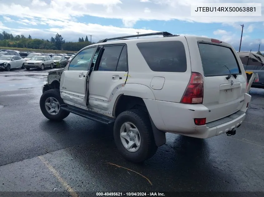 2005 Toyota 4Runner Sr5 V6 VIN: JTEBU14RX50063881 Lot: 40495621