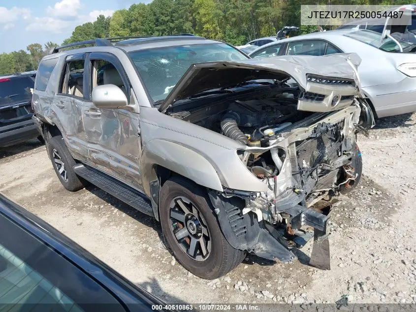 2005 Toyota 4Runner Limited V6 VIN: JTEZU17R250054487 Lot: 40510863