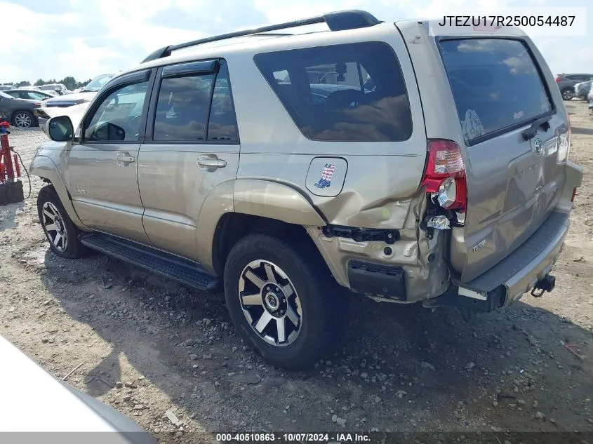 2005 Toyota 4Runner Limited V6 VIN: JTEZU17R250054487 Lot: 40510863