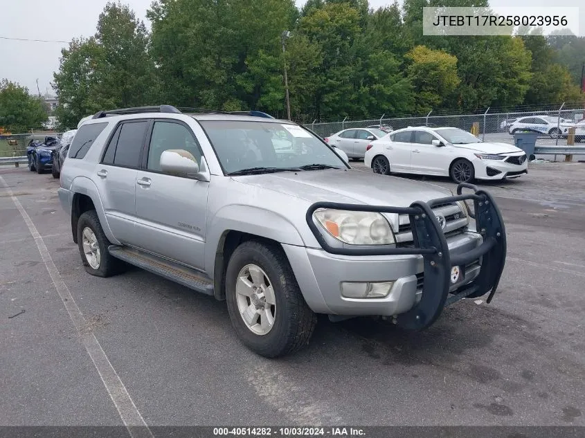 2005 Toyota 4Runner Limited V8 VIN: JTEBT17R258023956 Lot: 40514282