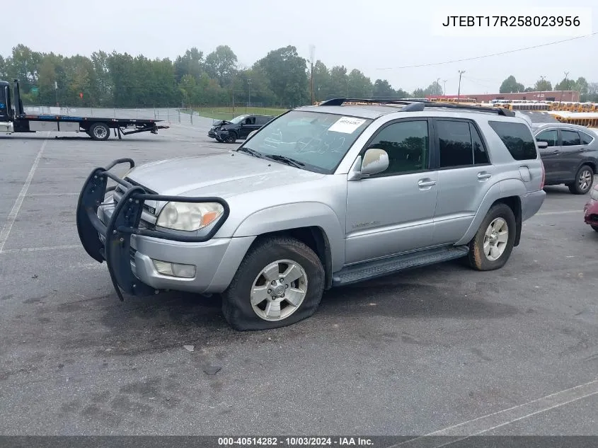 2005 Toyota 4Runner Limited V8 VIN: JTEBT17R258023956 Lot: 40514282