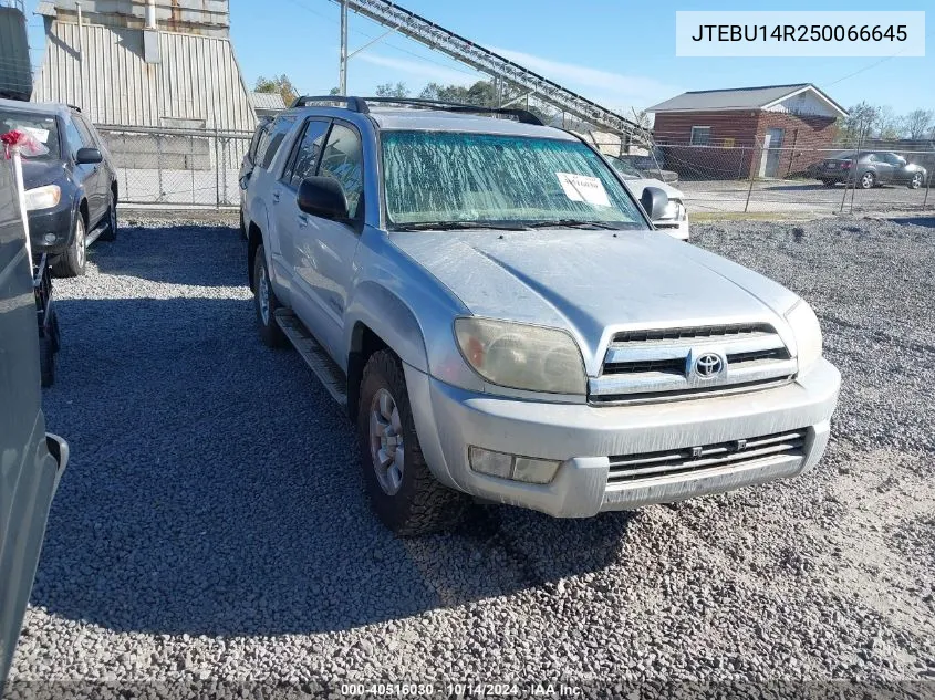 2005 Toyota 4Runner Sr5 V6 VIN: JTEBU14R250066645 Lot: 40516030