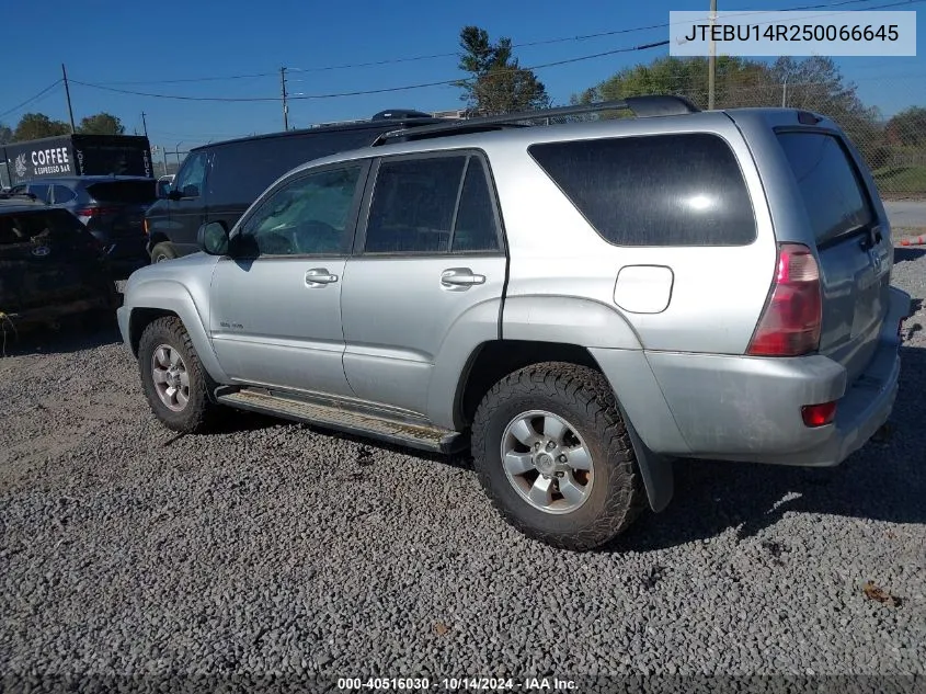 2005 Toyota 4Runner Sr5 V6 VIN: JTEBU14R250066645 Lot: 40516030