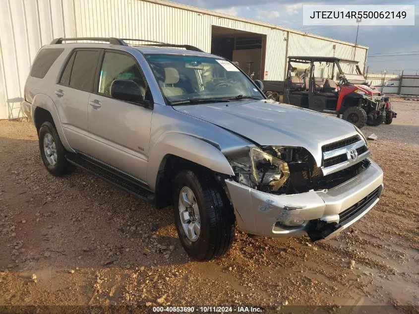 2005 Toyota 4Runner Sr5/Sport VIN: JTEZU14R550062149 Lot: 40553690