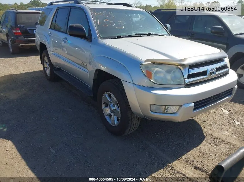 2005 Toyota 4Runner Sr5 V6 VIN: JTEBU14R650060864 Lot: 40554505