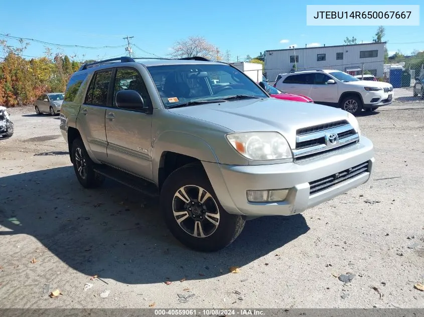 2005 Toyota 4Runner Sr5 V6 VIN: JTEBU14R650067667 Lot: 40559061