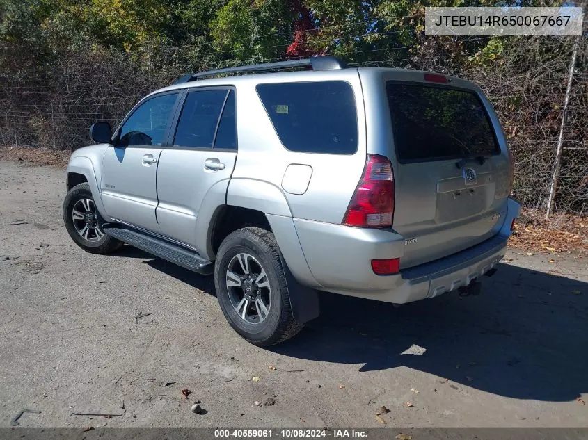 2005 Toyota 4Runner Sr5 V6 VIN: JTEBU14R650067667 Lot: 40559061