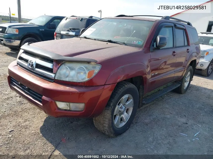 2005 Toyota 4Runner Sr5 V6 VIN: JTEBU14R258029581 Lot: 40591682