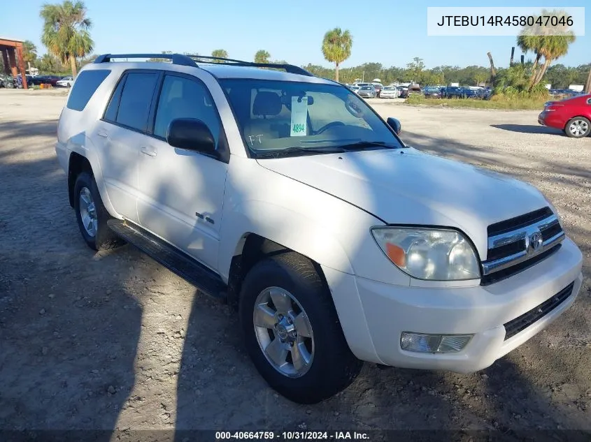 2005 Toyota 4Runner Sr5 V6 VIN: JTEBU14R458047046 Lot: 40664759