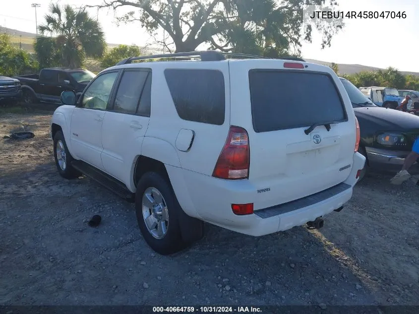 2005 Toyota 4Runner Sr5 V6 VIN: JTEBU14R458047046 Lot: 40664759