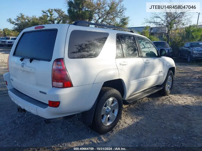 2005 Toyota 4Runner Sr5 V6 VIN: JTEBU14R458047046 Lot: 40664759