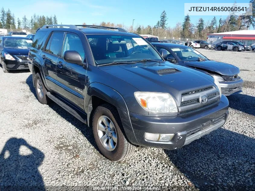 2005 Toyota 4Runner Sr5 Sport V6 VIN: JTEZU14R650060541 Lot: 40767389