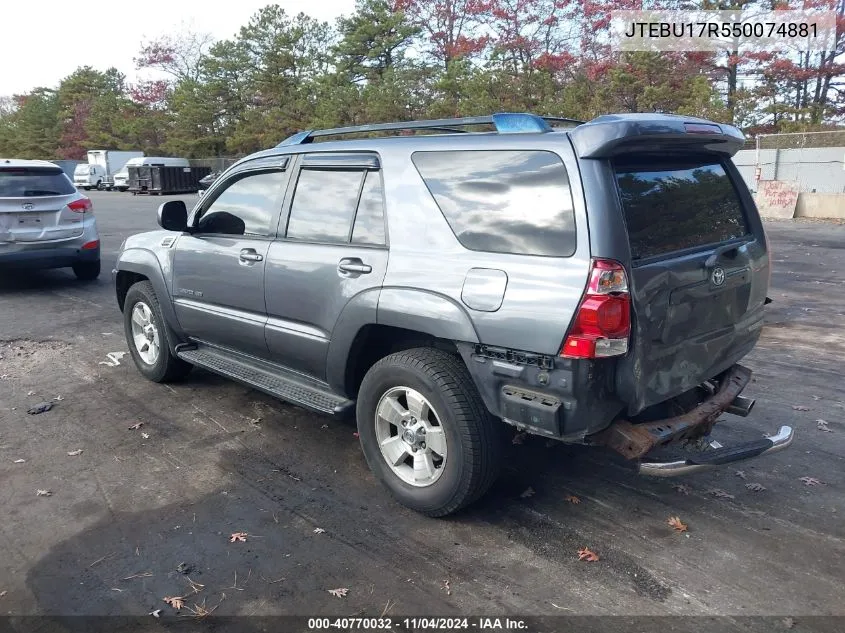 JTEBU17R550074881 2005 Toyota 4Runner Limited V6