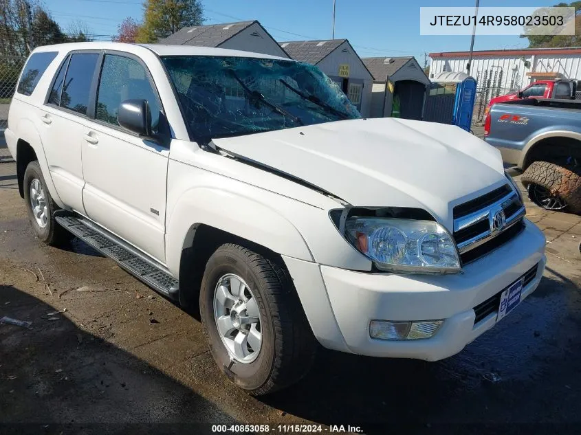 2005 Toyota 4Runner Sr5 V6 VIN: JTEZU14R958023503 Lot: 40853058