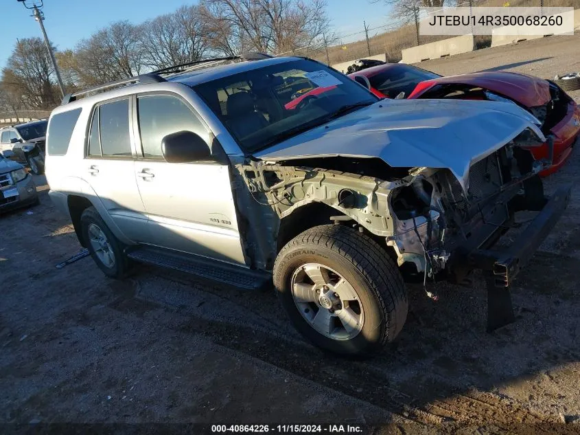 2005 Toyota 4Runner Sr5 V6 VIN: JTEBU14R350068260 Lot: 40864226