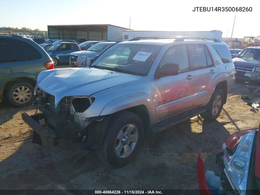 2005 Toyota 4Runner Sr5 V6 VIN: JTEBU14R350068260 Lot: 40864226