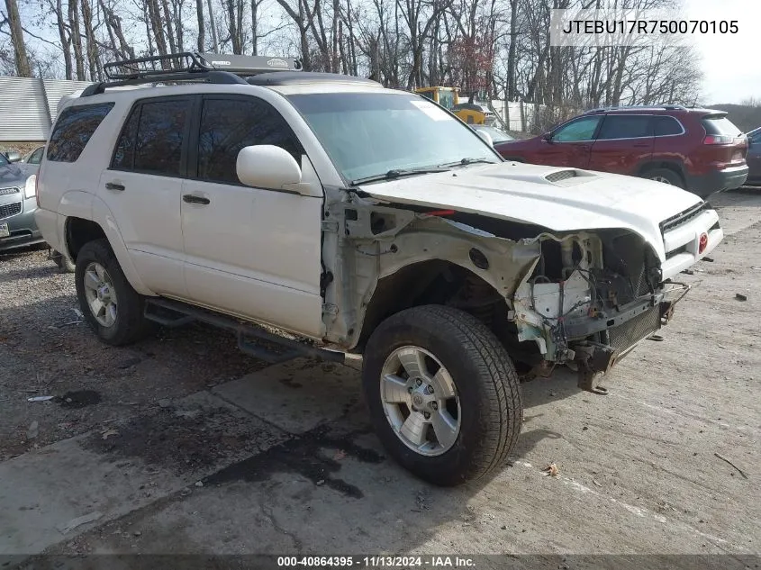 2005 Toyota 4Runner Limited V6 VIN: JTEBU17R750070105 Lot: 40864395