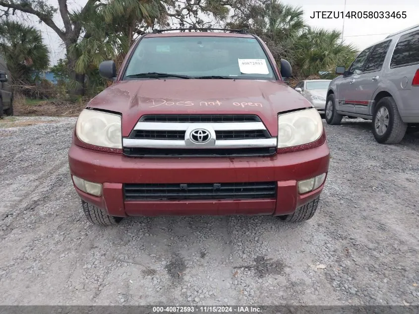 2005 Toyota 4Runner Sr5 V6 VIN: JTEZU14R058033465 Lot: 40872593