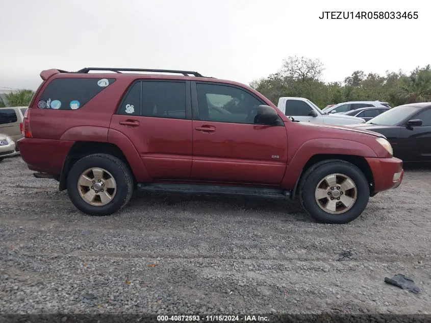 2005 Toyota 4Runner Sr5 V6 VIN: JTEZU14R058033465 Lot: 40872593