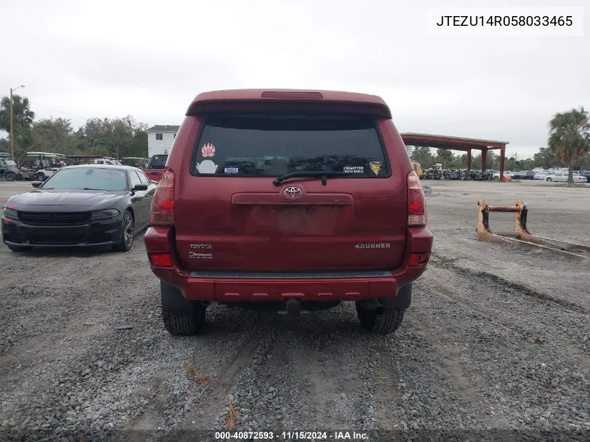 2005 Toyota 4Runner Sr5 V6 VIN: JTEZU14R058033465 Lot: 40872593