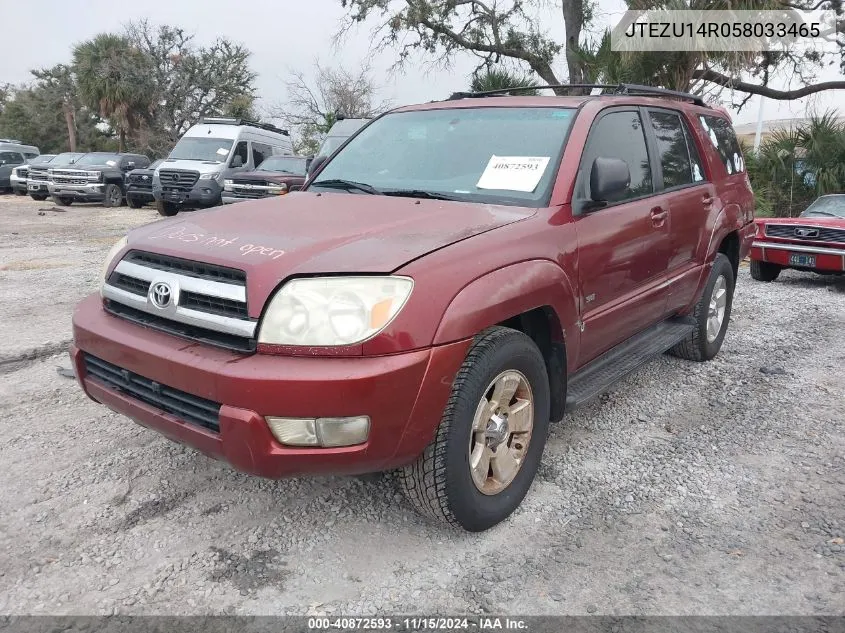 2005 Toyota 4Runner Sr5 V6 VIN: JTEZU14R058033465 Lot: 40872593