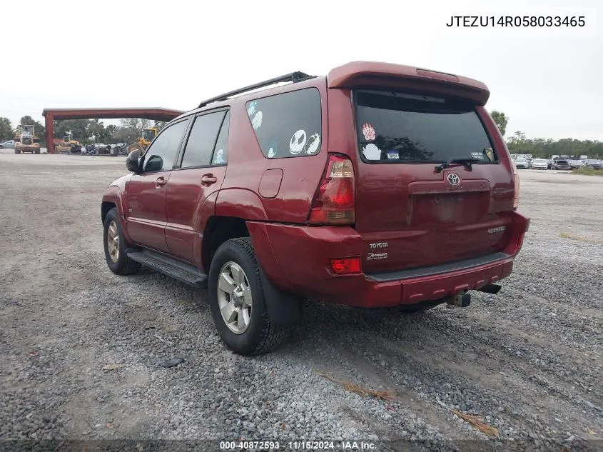 2005 Toyota 4Runner Sr5 V6 VIN: JTEZU14R058033465 Lot: 40872593