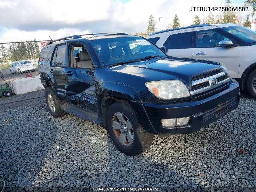 2005 Toyota 4Runner Sr5 V6 VIN: JTEBU14R250066502 Lot: 40879592