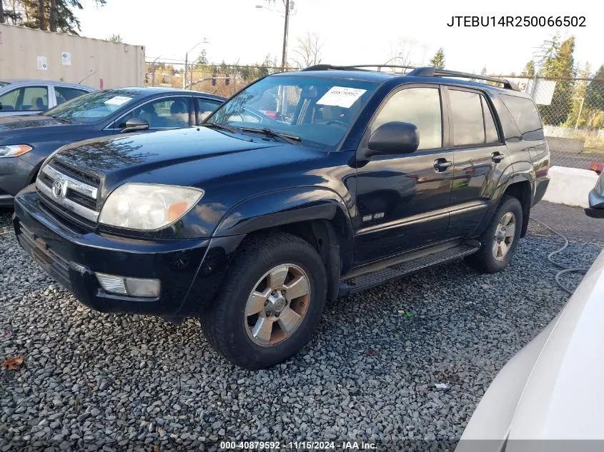 2005 Toyota 4Runner Sr5 V6 VIN: JTEBU14R250066502 Lot: 40879592