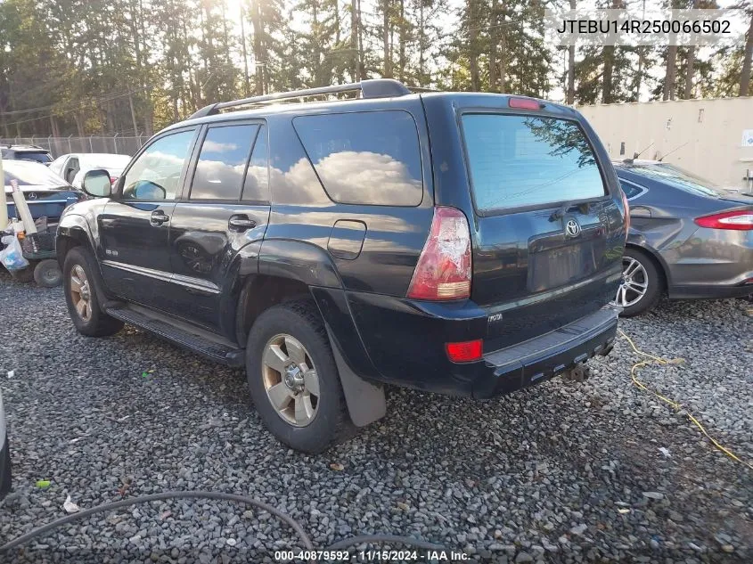 2005 Toyota 4Runner Sr5 V6 VIN: JTEBU14R250066502 Lot: 40879592